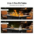 thumbnail image 5 of 43" Propane Fire Pit with Wind Guard & Glass Rocks for Patio & Garden, Black Outdoor Gas Fire Pit Table with Lid & Lava Rocks, 5 of 8