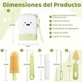 thumbnail image 2 of Kit de Cepillos para Biberones 6 en 1, Limpiador de Botellas con Cepillo para Tetinas, Pajillas y Dispensador de Jabón, Set Portátil para Bebés, 2 of 6