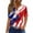 Red, variant on Mlqidk Patriotic Shirts for Women American Flag 4th Of July Short Sleeve Tees Red White and Blue V Neck T-Shirt Black L