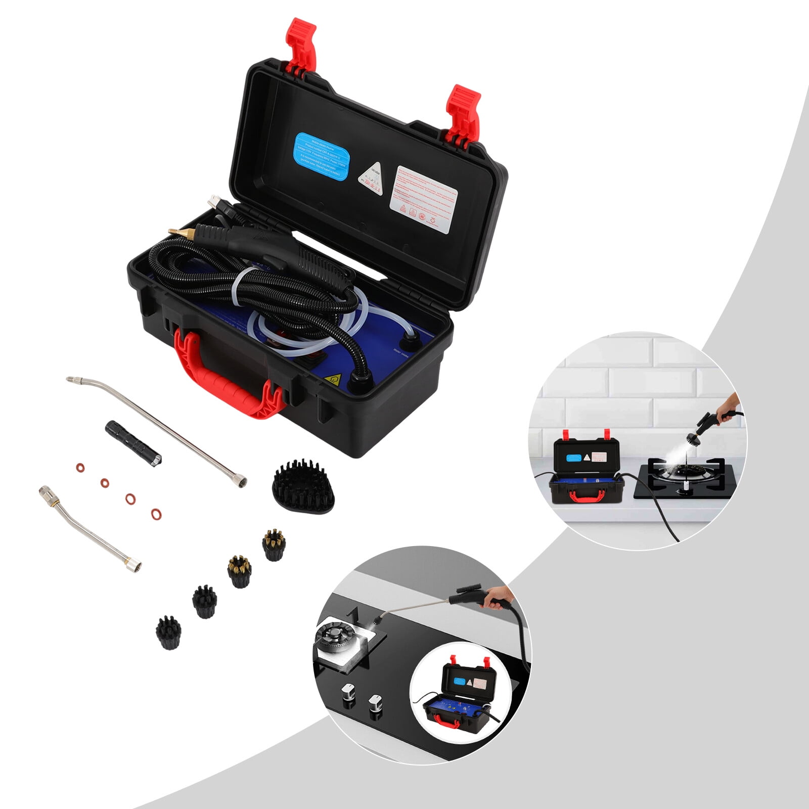 Portable Car Detailing Steam Cleaner High Pressure Vehicle Auto Cleaning Tool Black for Kitchens, Bathrooms