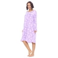 thumbnail image 3 of Casual Nights Women's Printed Long Sleeve Nightgown - Purple, 3 of 3