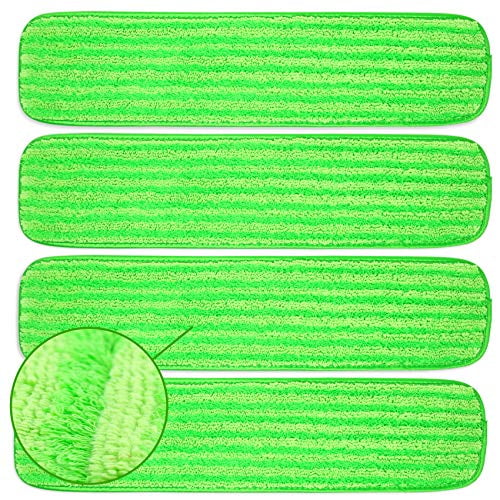 18 Inch Washable & Reusable Senowi 4Pack Microfiber Spray Mop Replacement Heads for Wet/Dry Mops Compatible with Bona Wet&Dry Mop 