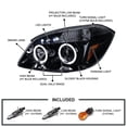 thumbnail image 3 of Spec-D Tuning Projector Headlights Glossy Black Housing Smoke Lens Dual Halo Compatible with 2005-2010 Chevy Cobalt, 2007-2009 Pontiac G5, 2005-2006 Pursuit, Left + Right Pair Headlamps Assembly, 3 of 5