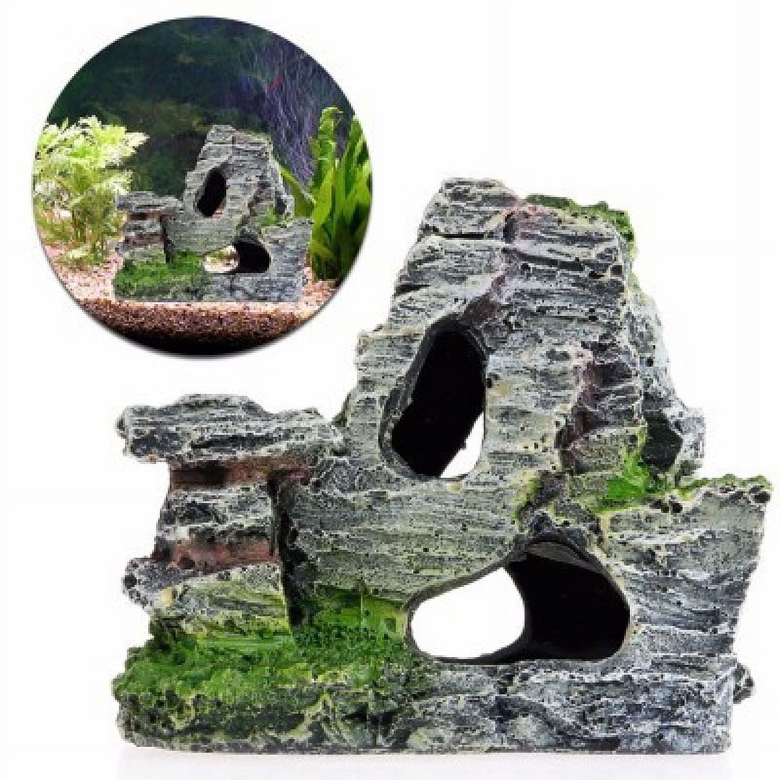 Aquarium Rockery Hiding Rock Cave Decor Underwater Landscape Mountain View Ornament Fish Tank Rockery Decorations