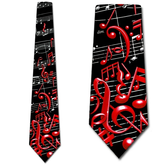 Band Ties Mens Music Neckties Music Notes Tie by Three Rooker