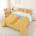 thumbnail image 2 of Catabedysis 3D Cartoon Letter J Queen Comforter Set For Boys,Abstract Geometric Grid Pattern Comforter Sets Queen,Colorful Stars Reversible,3-Piece,1 Comforter and 2 Pillowcases, 2 of 7