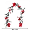 thumbnail image 3 of PYURTEP Christmas Garland, Artificial Poinsettia Garland with Red Berry Snow for Fireplace Mantel Door Indoor Outdoor Christmas Decor, 70.87 inch, 3 of 8