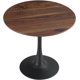 thumbnail image 1 of Mesa de comedor redonda de tulipán de 23,5" para 2-4 personas con tapa de nogal y base de metal negro, mesa de comedor moderna de mediados de siglo para cocina, sala de estar, cafetería, 1 of 2