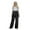 Black, variant on Casual Pants for Women High Waist Casual Pants Solid Color Corduroy Spliced Slit Hem Trousers Sweatpants Women Grey XXXL