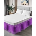 thumbnail image 4 of Modern Purple Wrap Around Bed Skirts for Queen Bed 18" Drop, Bed Skirt with Adjustable Elastic Belt Dust Ruffle Bed Valance for Bedroom Hotel Luxury Abstract Diamond Luxury Gradient Bed Frame Cover, 4 of 7