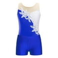 thumbnail image 5 of YONGHS Girls 2 Piece Gymnastic Dance Outfits Shiny Sequin Sleeveless Leotard with Shorts Activewear Royal Blue 8, 5 of 7