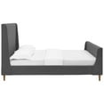 thumbnail image 4 of Modern Contemporary Urban Design Bedroom Queen Size Platform Bed Frame, Fabric, Grey Gray, 4 of 5