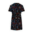 thumbnail image 4 of Fartey Stars Stripes Print Mini Dress for Women 4th of July Patriotic T Shirt Dresses Loose Casual Short Sleeve Crew Neck Dress Summer Beach Sundress Black XL, 4 of 5
