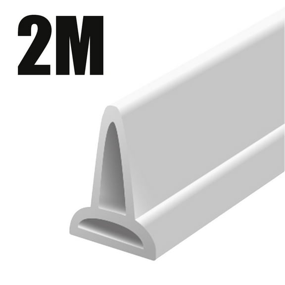LITTLE HOME Bathroom Water Stopper Silicone Shower Retaining Strip Bendable Sealing Strip Waterproof Barrier for Curbless Showers 200x1.5x3cm White