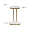 thumbnail image 3 of Beautiful Lane Drink Table by Drew Barrymore, White marble and gold finish, 3 of 9