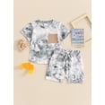 thumbnail image 2 of Bagilaanoe 2pcs Toddler Baby Boy Shorts Set Short Sleeve Tie-dye Print T Shirt Tops + Shorts 6M 12M 18M 24M 3T Kids Casual Summer Clothes, 2 of 7