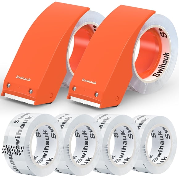 Cinta de embalaje Swihauk, resistente, 48 mm x 60 m, con dispensador, 6 rollos