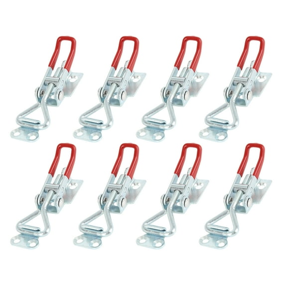 8pcs Car Adjustable Handle Toggle Clamp Latch Lock Hasp with Hole 100Kg 220Lbs Holding Capacity
