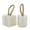 White Handmade Door Stopper Solid Geometric Cylinder S/2 5"W, 10"H, variant on 5"W, 10"H Brown Teak Wood Handmade Door Stopper Geometric Sculpture with Rope Accent, by DecMode (2 Count)