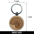 thumbnail image 2 of Nautilus Beach Sea Shell Round Keychain Charm Tag - Engraved Wood, 2 of 6