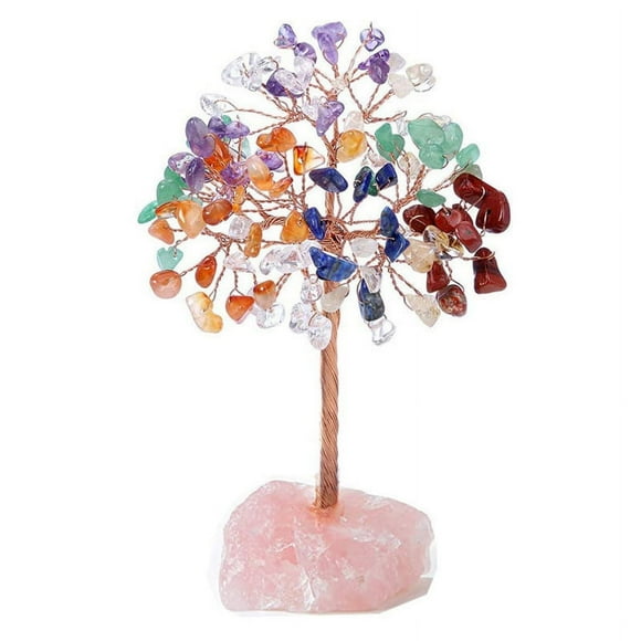 Rose Quartz Crystal Tree,Artificial Crystal and Healing Stone Tree Crystal Stone Tree Gem Tree.Valentine'S Gifts C