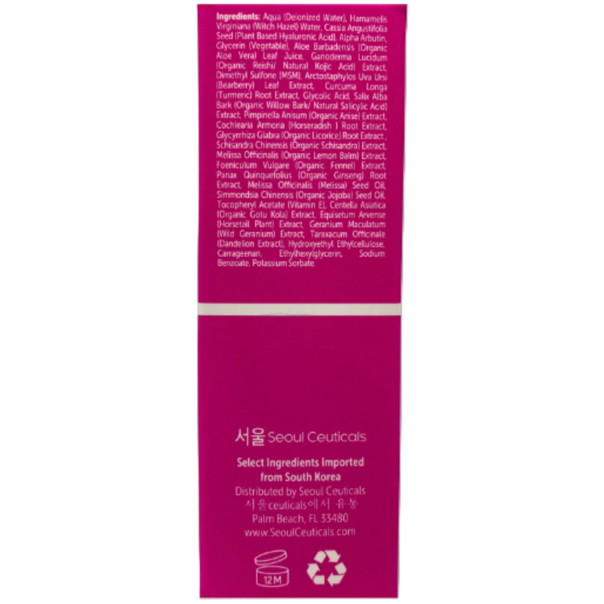 SeoulCeuticals Korean Skin Care Kojic Acid Serum Alpha Arbutin – Glycolic Acid + Salicylic Acid K Beauty 1oz
