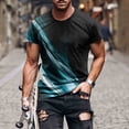 thumbnail image 2 of 3D Light Graphic Tees for Men Summer Stylish Casual T-Shirts Elastic Slim Fit Tops Beach Vacation Short Sleeve Shirts, 2 of 6