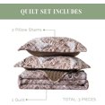 thumbnail image 4 of Elegant Comfort 3-Piece Quilted Bedspread Set, Reversible Floral Paisley Design, Ultra Soft All-Season Coverlet with Pillow Shams, Heavyweight Quilt, California King, Taupe, 4 of 5