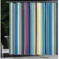 thumbnail image 3 of Ambesonne Abstract Shower Curtain, Stripes Pattern Funky Art, 69"Wx84"L, Eggplant Mustard, 3 of 4