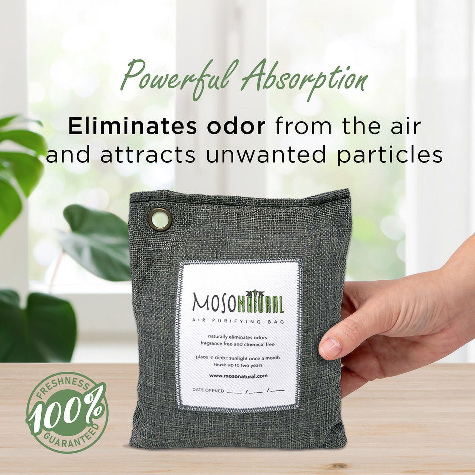 Moso Natural Air Purifying Bag 200g. Unscented Odor Eliminator for