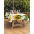 thumbnail image 4 of 52x70 Inch Outdoor Tablecloth with Umbrella Hole Zipper Rectangle Yellow Sunflowers Rectangular Tablecloths Outside Waterproof Summer Spring Country Flowers Patio Table Cloth Cover for Picnic Party, 4 of 8