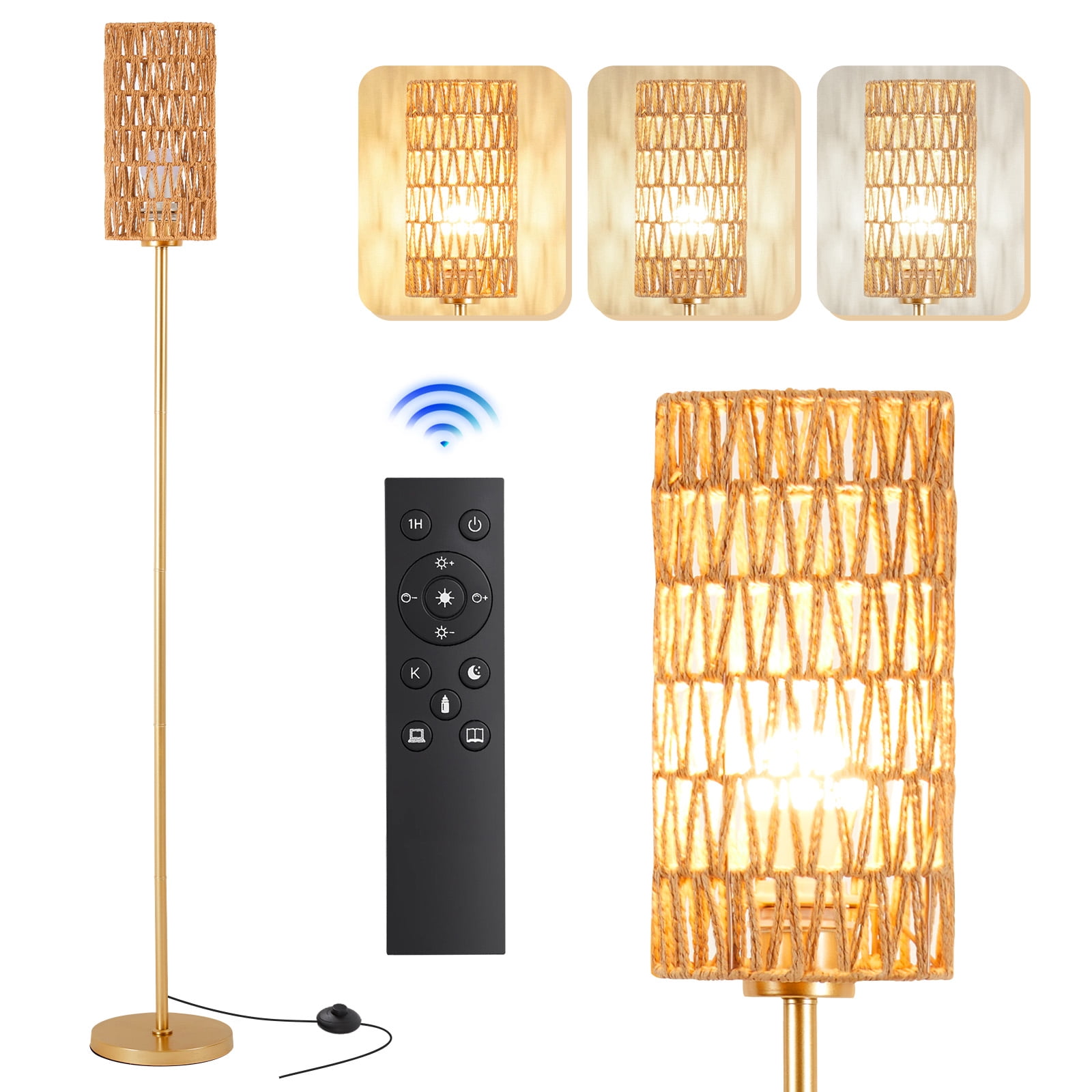 Floor Lamp, Standing Lamp Tall with Remote Control for Living Room, Bedroom, Office