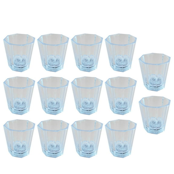 14 Pcs LED Light-Up Octagon Cups for Beer Bar Parties Wedding Supplies Material Transparent Color