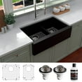 thumbnail image 2 of Karran Usa QA-760-WH-PK1 Quartz Qa 34" Farmhouse Double Basin Quartz Composite Kitchen, 2 of 5