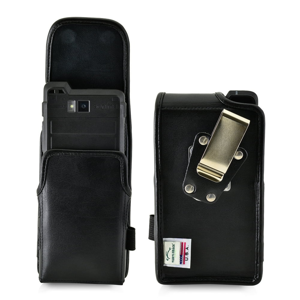 Turtleback Sonim XP8 Leather Vertical Phone Holster Pouch Case, Metal