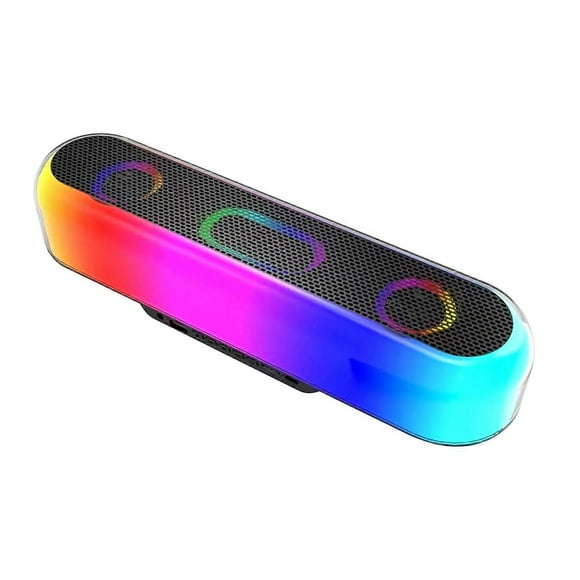 Colorful Glares Light Bluetooth-Compatible SpeakerStereo Surround Bass Audios Speaker for Travel Home Party
