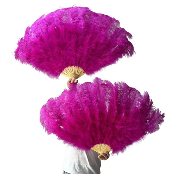 Ostrich Feather Fan Fluffy Handheld Carnival Belly Dance Stage Performance Large Femina Feather Fan 100/130CM