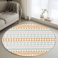 thumbnail image 2 of Orange Green Ethnic Tribe Round Rug 3ft Area Rug Washable Soft Non-Slip 3' Circle Low Pile Rugs Boho Traditional Geometric Carpet for Bedroom Living Room Entryway Home Office Dining Room, 2 of 9