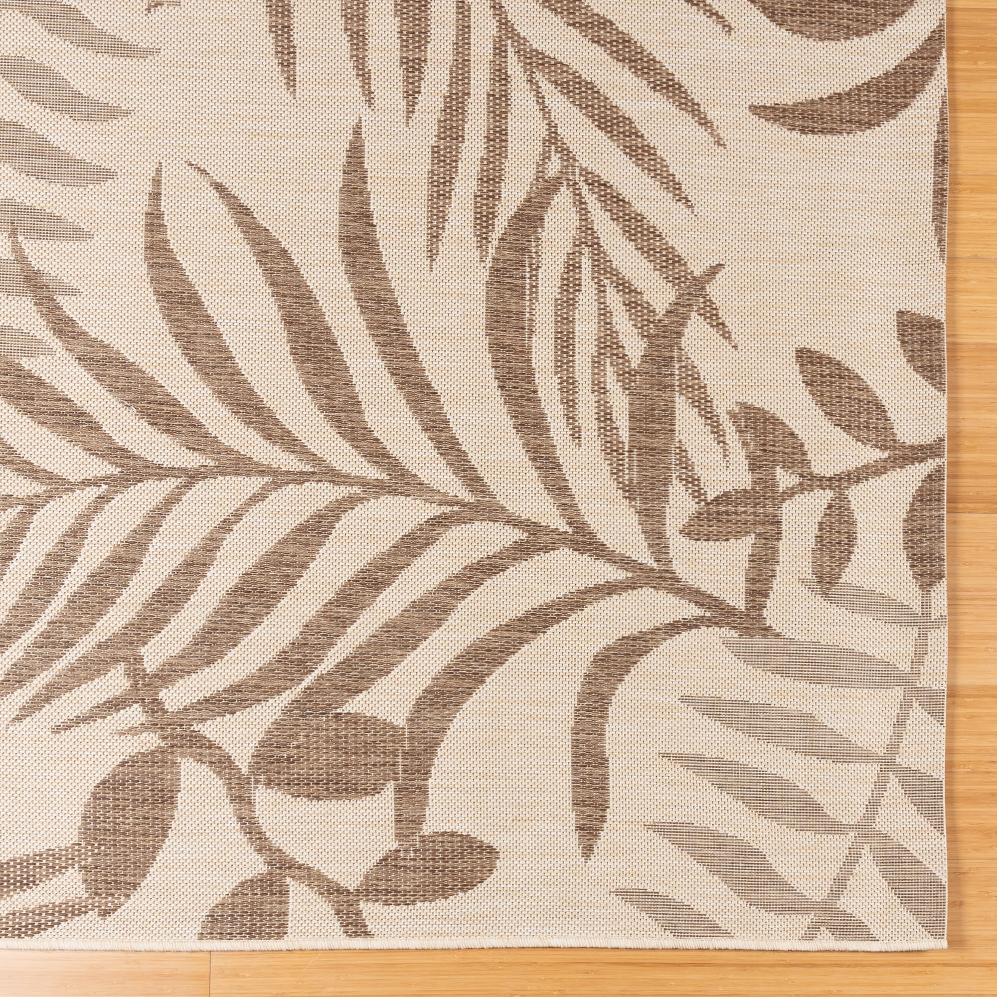 Gertmenian Paseo Akimbo Coastal Floral Sand Havana Outdoor Area Rug, 9x13