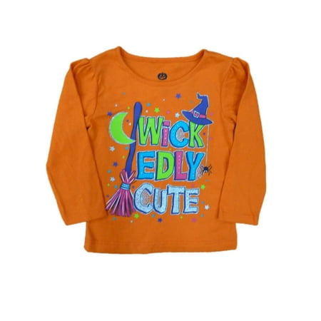 Happy Halloween Infant Toddler Girl Wickedly Cute T-shirt Glittery Tee Shirt