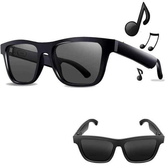 Smart Audio Bluetooth Glasses with Voice Assistant, Lightweight UV Protection Sunglasses with Dual Speakers, Remote Shooting, Music, Hands-Free Calling Outdoor Glasses, for Men and Women