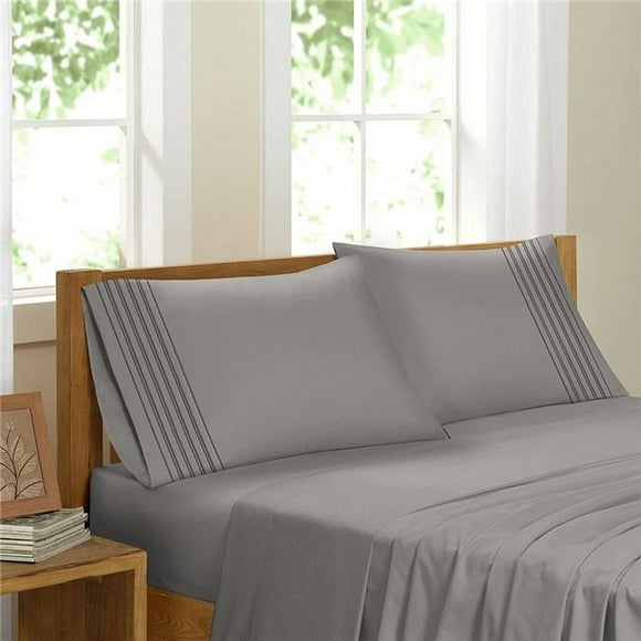 GDC-GameDevCo 37231 Egyptian Comfort Sateen Sheet Set, Charcoal Grey - Double