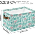 thumbnail image 3 of GZHJMY Pink Flamingo Shelf Storage Baskets, Foldable Fabric Storage Bins with Leather Handles for Organizing Closet Clothes, Toys, Towels, Bedroom, Bathroom, Nursery, Office (2 Pack), 3 of 7