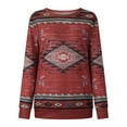 thumbnail image 4 of Puntoco Moda Mujer O-cuello Camiseta de manga larga Otoño Impresión Blusa suelta tops Sudadera Puntoco Puntoco-3746, 4 of 8