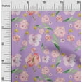 thumbnail image 1 of oneOone Viscose Jersey Pastel Purple Fabric Flower & Leaves Watercolor Sewing Material Print Fabric By The Yard 60 Inche Wide, 1 of 5