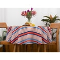 thumbnail image 2 of Indoor Outdoor Tabletop for Spring Summer Decorations, Picnics and Dinner Parties - Stain and Water Resistant, Patriotic Stripes, Tablecloth, 60" Round, 2 of 6
