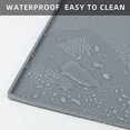 thumbnail image 5 of WOVTE Silicone Dog Pet Cat Food Mat Waterproof, Dog Pet Bowl Mat for Food and Water, Dog Feeding Mat Placemat, Slip-Resistant with Raised Edges, Dishwasher Safe, 18.5 x 11.5inches Grey, 5 of 7