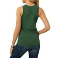 thumbnail image 5 of TEMOFON Summer Tanks for Women Tops Casual Sleeveless Crew Neck Tee Going Out Tank Tops Fashion Loose Fit Solid Color Green Size XL, 5 of 5