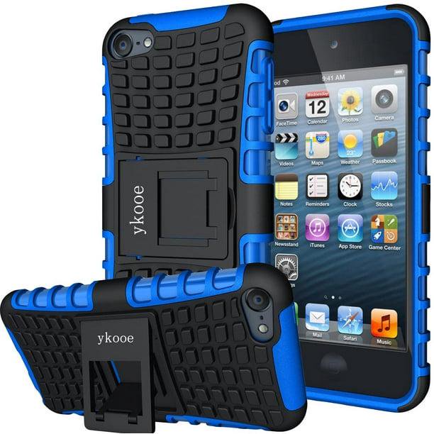 Funda para iPod Touch 7, funda para Touch 6, funda para Touch 5, funda protectora resistente de doble capa, funda protectora híbrida a prueba de golpes con soporte para Apple iPod Touch 5 6 7
