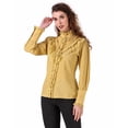 thumbnail image 2 of ThePirateDressing Women's Victorian Renaissance Steampunk Button-Front Blouse, Long Lantern Sleeves, 2 of 6